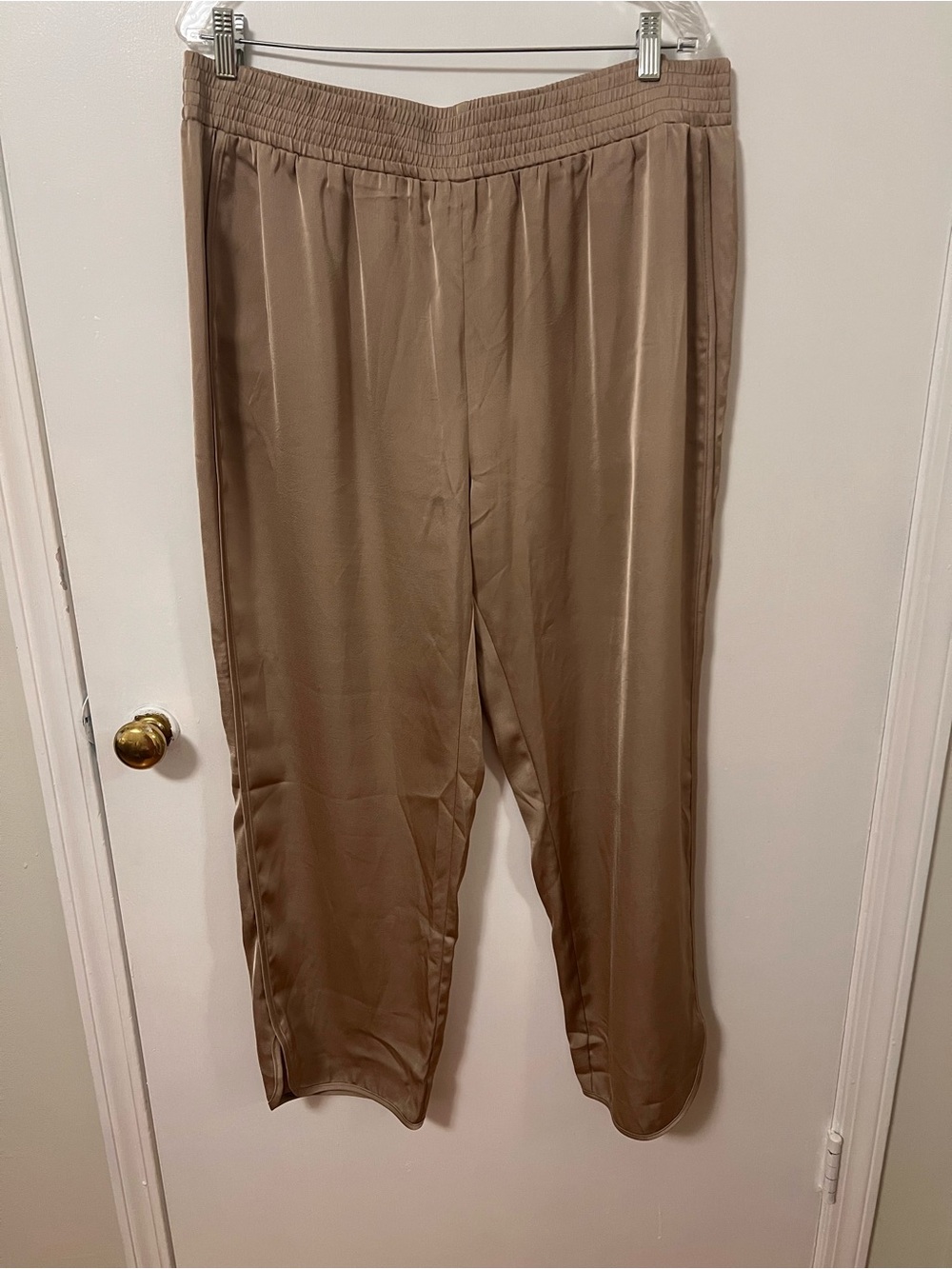 Women's Elastic-Waist Satin Trousers
